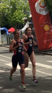 Jess Learmonth and Lucy Hall fighting it out tooth and nail!
